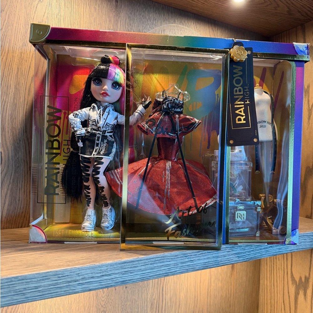 Rainbow High Fashion Doll with Red Dress